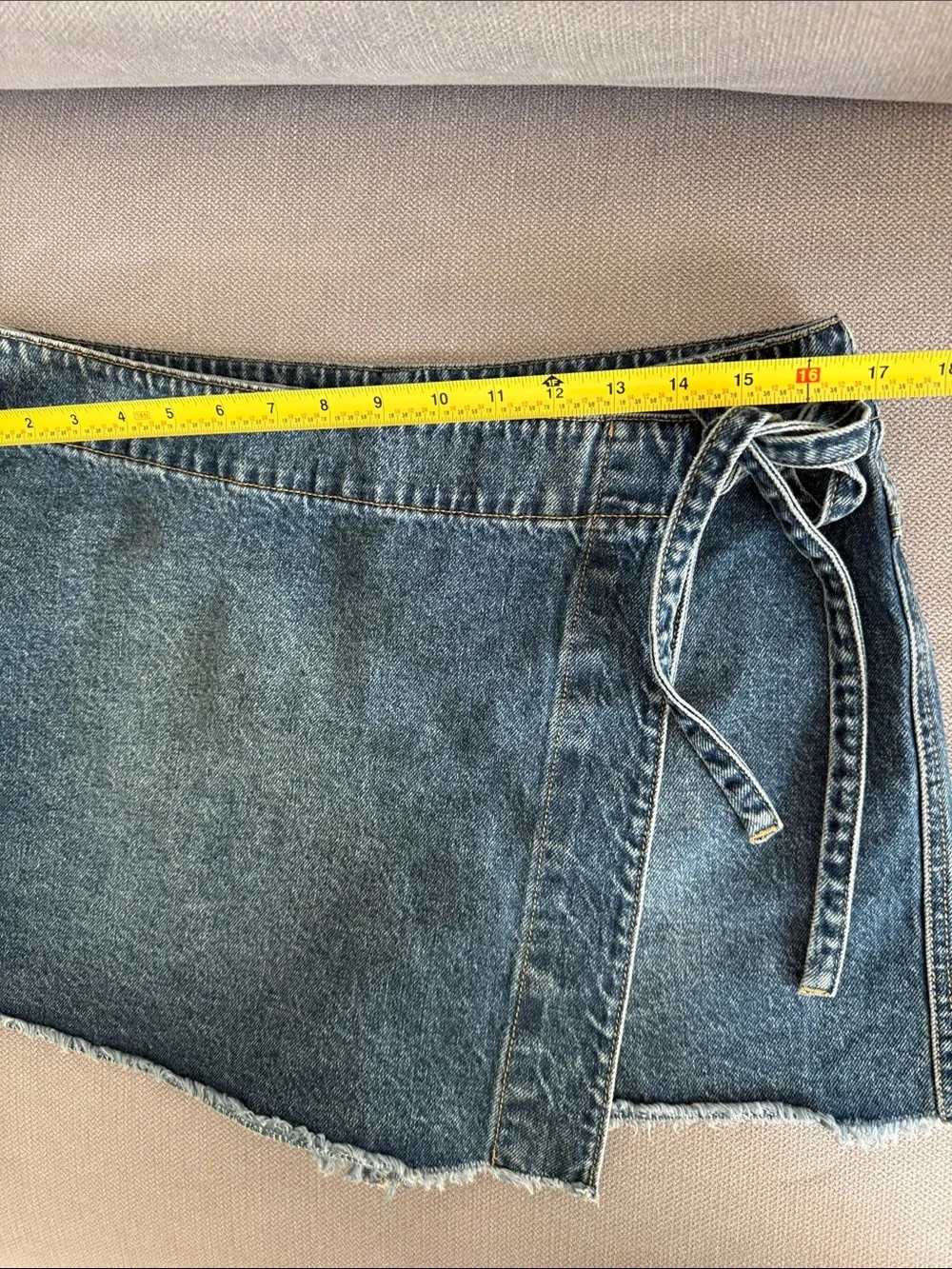 Altar'd State Denim Wrap Skort in Blue Size XL